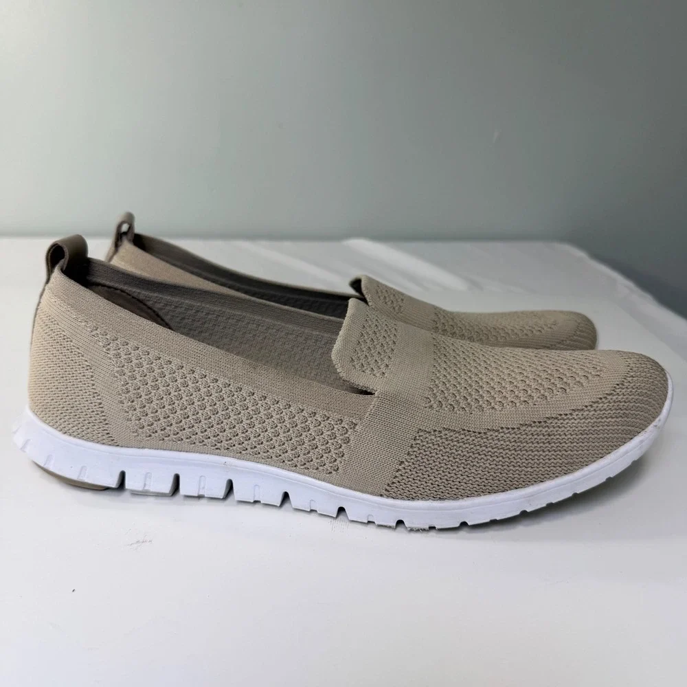 Cole Haan Zerogrand Stitchlite Knit Slip On‎ Sneakers Tan Beige Womens 11B